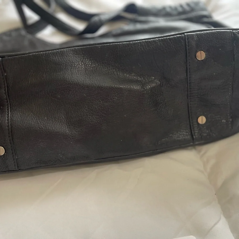 Lily jade diaper bag Black Leather with Red Lining